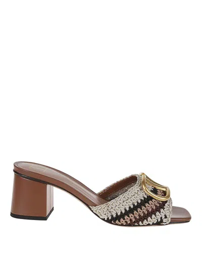 Valentino Garavani V Logo Sandal In Brown