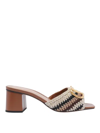 Valentino Garavani V Logo Sandal In Brown