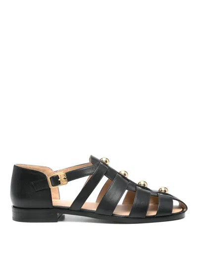 Valentino Garavani Leather Sandals In Black