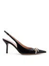 Valentino Garavani Leather Slingback With Patent Leather Toe
