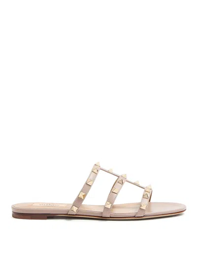 Valentino Garavani Slide Sandals In Nude