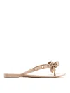 Valentino Garavani Mini Bow Sandals With Platinum-finish Studs And Thece Motif In Neutral
