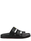 Valentino Studshield Calfskin Slides In Black