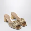 Valentino Sandalo Slide Vlogo Signature Gold