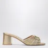 Valentino Sandalo Slide Vlogo Signature Gold In Metal