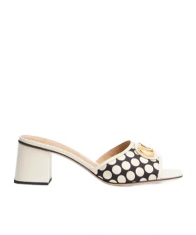 Valentino Garavani Sandalo Slide Vlogo Signature In Tessuto Plus De Pois 60mm