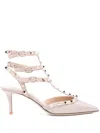 Valentino Patent Rockstud Heels 65 In Beige