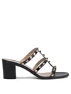 Valentino Garavani Rockstud Calfskin Leather Slide Sandal 60 Mm Woman Marine 39 In Black