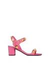 Valentino Studded Roman 90mm Sandals For Women In Pink In Pink