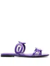 Valentino Square Toe Slip-on Sliders In Purple