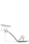 Valentino 100 Crystal Chain Sandals In Silver