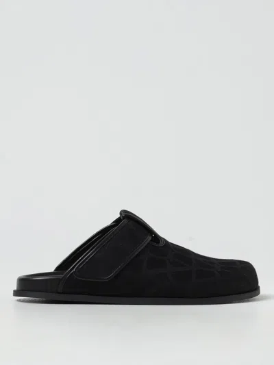 Valentino Garavani Men's Sabot With Toile Iconographe Motif In Black