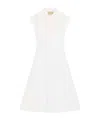 Valentino Broderie Anglaise-trimmed Cotton-poplin Midi Dress In White