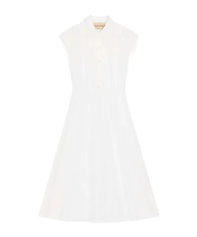 VALENTINO VALENTINO EMBROIDERED PLEATED DRESS