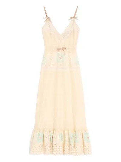 Valentino Sangallo Midi Dress In Neutral