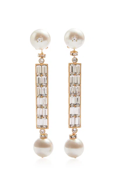 VALENTINO GARAVANI SANS FIN PEARL; CRYSTAL EARRINGS