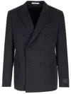 Valentino Sartorial Double-breasted Jacket In Black