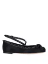 Valentino Satin Ballerinas In Black
