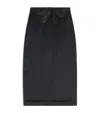 Valentino Satin Bow Midi Skirt In Black