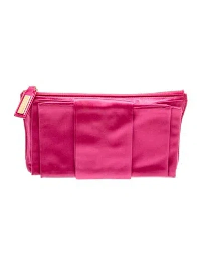 Pre-owned Valentino Garavani Satin Clutch In Pink