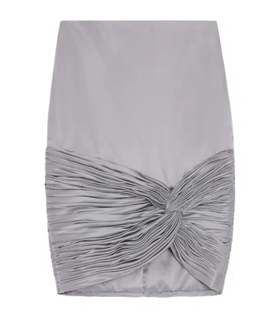 Valentino Satin Draped Plissé Mini Skirt