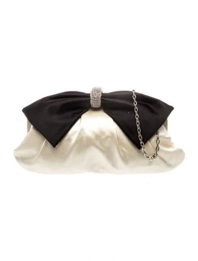Pre-owned Valentino Garavani Satin Evening Bag In Neutral