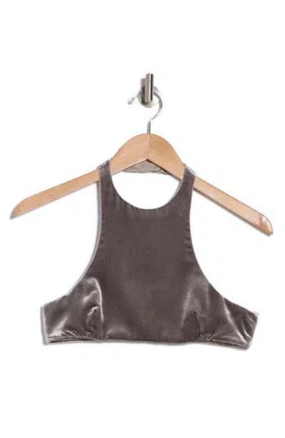 Valentino Satin Halter Crop Top In Shangai
