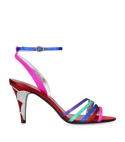 Valentino Garavani Valentino Ladycrush 85 Satin Sandals In Multicoloured