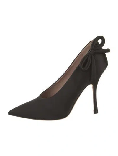 Pre-owned Valentino Garavani Satin Mules In Black
