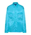 Valentino Shirt Jacket Nylon Chest Pockets In Turquoise