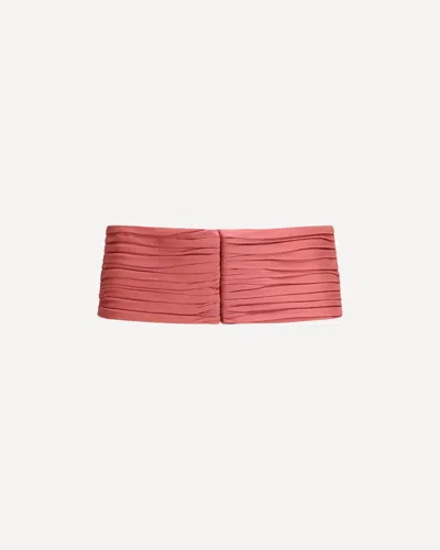 Valentino Garavani Satin Pleated Waist Belt In Pink
