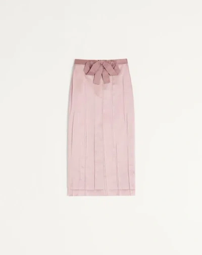 Valentino Satin Skirt Woman Mauve 40 In Pink