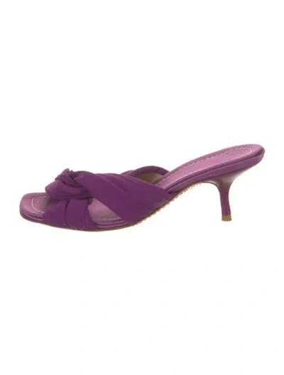 Pre-owned Valentino Garavani Satin Slides In Purple