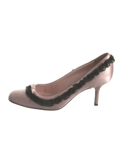 Pre-owned Valentino Garavani Satin Slingback Pumps In Pink