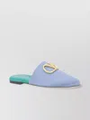 Valentino Satin Slip-ons Featuring Vlogo In Blue