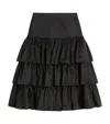 Valentino Ruffled Taffeta Skirt Woman Black 42 In Black