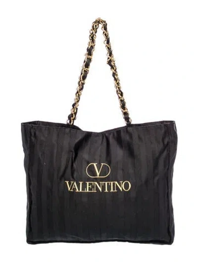 Pre-owned Valentino Garavani Satin Tote In Black