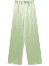 Valentino Silk Wide-leg Trousers In Green