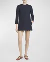 Valentino Scalloped Hem Mini Dress In Navy