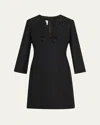 Valentino Scalloped-neck Bow Mini Dress In Black