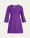 Valentino Crepe Couture Scalloped Minidress In Orchid