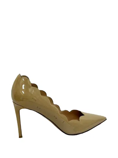 Pre-owned Valentino Garavani Scalloped Pointed-toe Pumps In Neutral