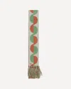 Valentino Garavani Ivory Orange Green Patterned Scarf With Fringes Spring Summer Women