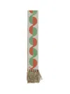 Valentino Garavani Ivory Orange Green Patterned Scarf With Fringes Spring Summer Women In Avorio/arancio/verde
