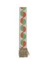 Valentino Ivory Orange Green Patterned Scarf With Fringes Spring Summer In Avorio/arancio/verde