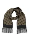 Valentino Bandeau Scarf With Fringe Detailing And Geometric Pattern In Naranja
