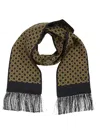 Valentino Bandeau Scarf With Fringe Detailing And Geometric Pattern In Rcg Nero Giallo Arancio