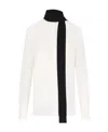 Valentino Silk Blouse With Long Sleeves And Scarf Detail In White