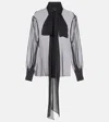 Valentino Georgette Shirt With Maxi Lavall In Schwarz