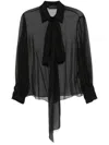 Valentino Chiffon Shirt In Black